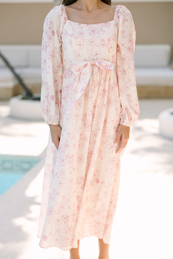 Feeling Oh So Sweet Pink Floral Midi Dress – Shop the Mint