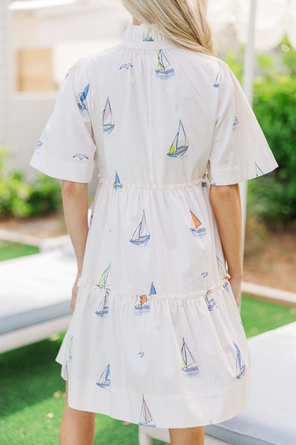 Feeling Your Best Pale Peach Sailboat Dress