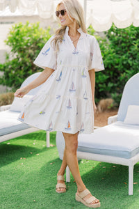 Feeling Your Best Pale Peach Sailboat Dress