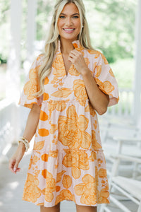 Feeling Your Best Mustard Yellow Floral Dress