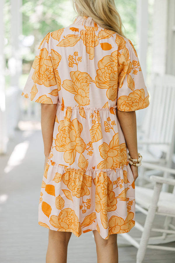 Feeling Your Best Mustard Yellow Floral Dress, Large - The Mint Julep Boutique