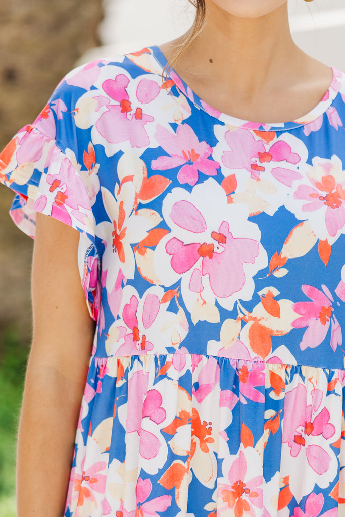 Fun And Games Blue Floral Babydoll Dress – Shop the Mint