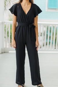 Let Them Stare Black Ruffled Jumpsuit