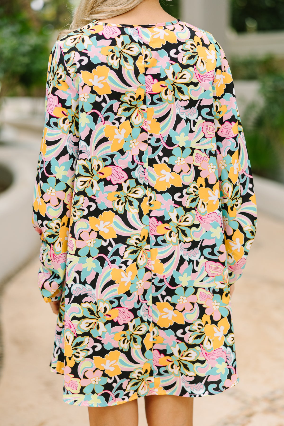 Pink Short Bubble Sleeve Summer Floral Blouse