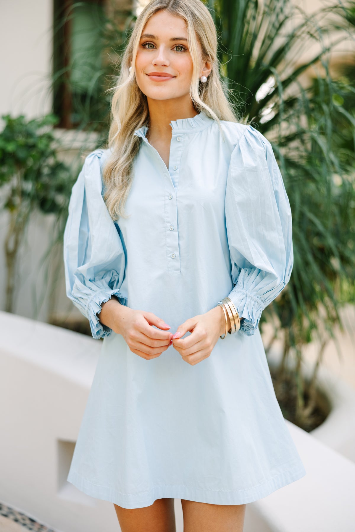 Under The Stars Light Blue Tie Back Dress – Shop the Mint