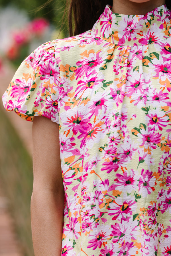 Girls: Can't Let You Go Yellow Floral Blouse