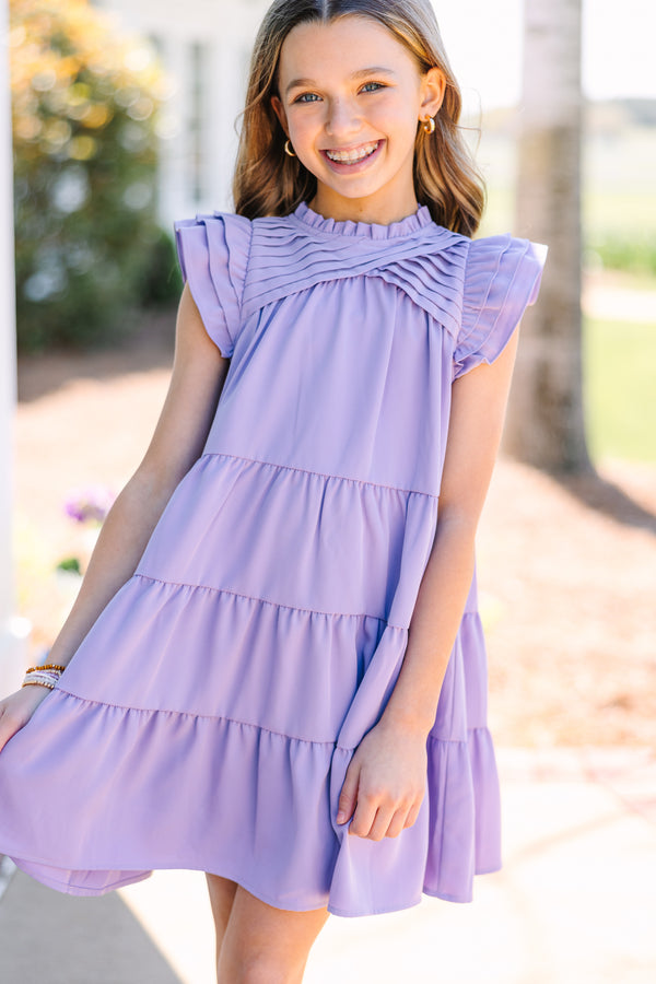 Girls: All About You Dusty Lavender Purple Ruffled Dress Shop the Mint Girls: All About You Dusty Lavender Purple Ruffled Dress Shop the Mint