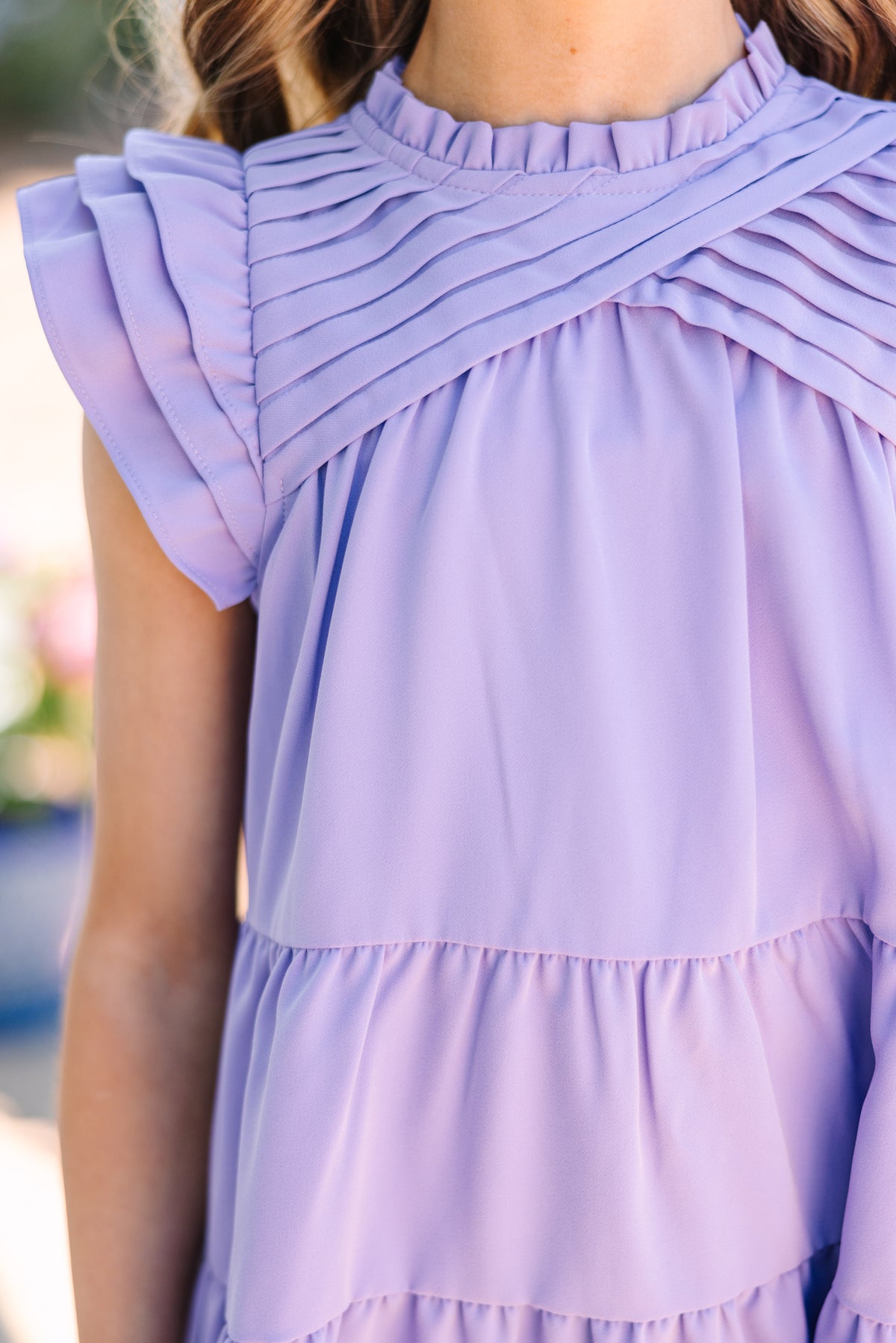 Pruple Ruffland Girls: All About You Dusty Lavender Purple Ruffled Dress – Shop the Mint
