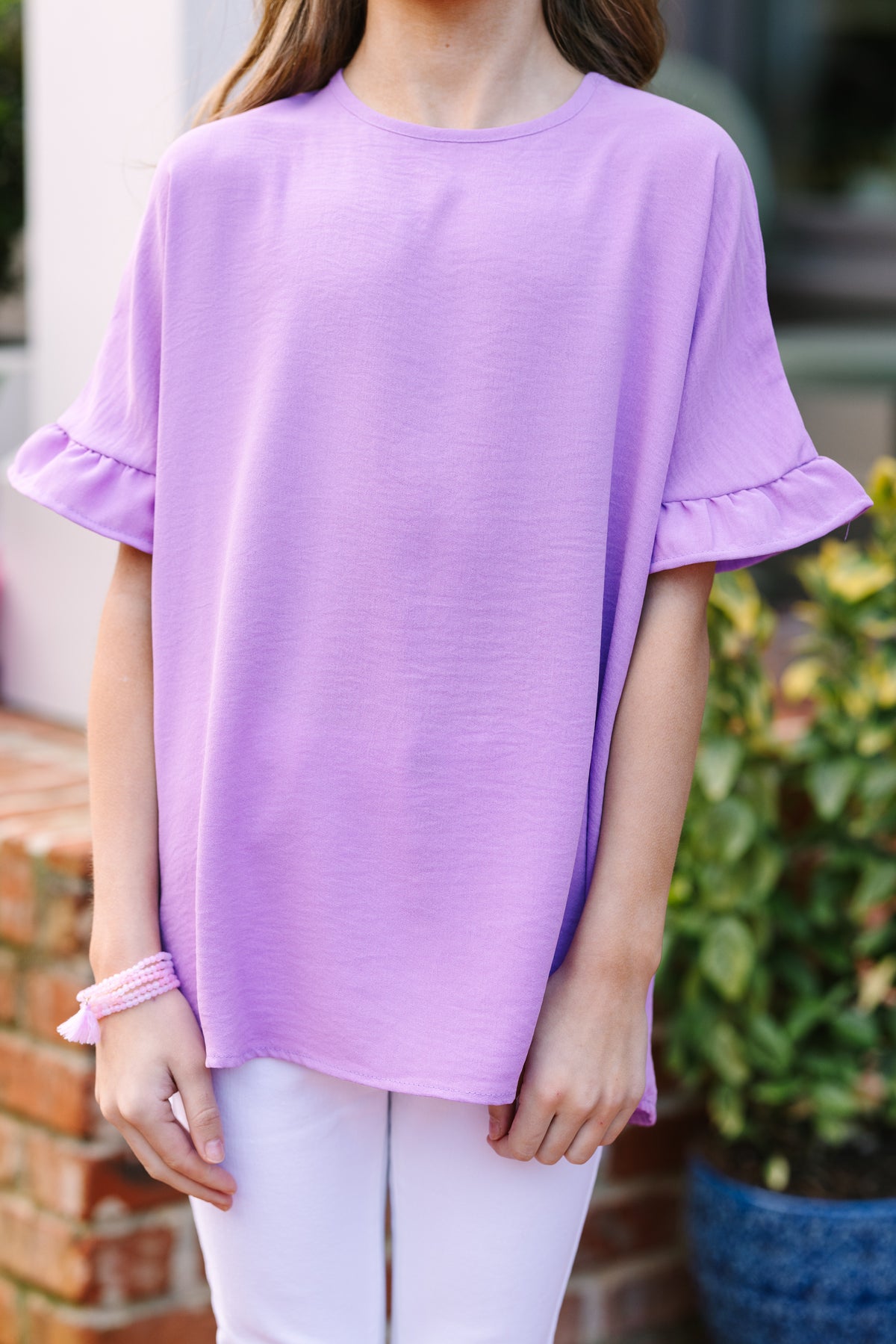 Pruple Ruffland Girls: All I Ask Lavender Purple Ruffled Top – Shop the Mint