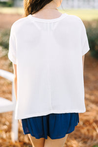 Girls: Confident Decisions White Ribbed Top