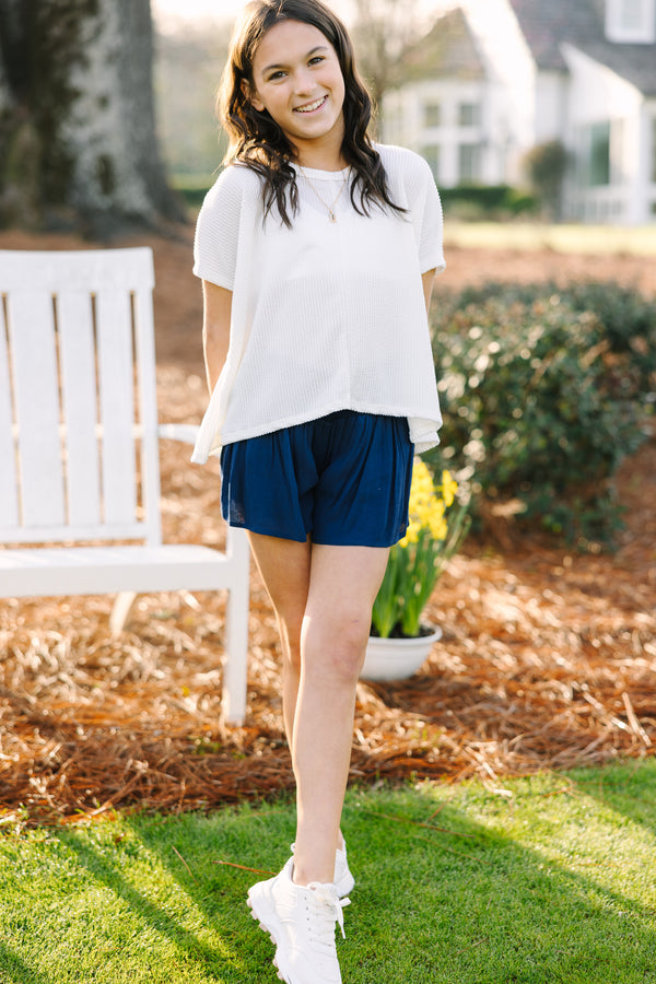 Girls: Confident Decisions White Ribbed Top