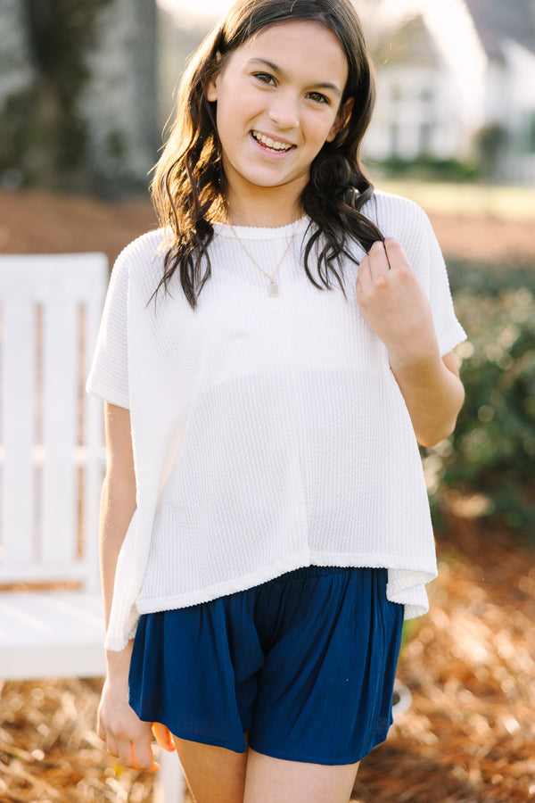 Girls: Confident Decisions White Ribbed Top