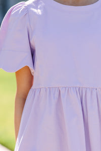Girls: Time Goes By Lavender Purple Scalloped Dress