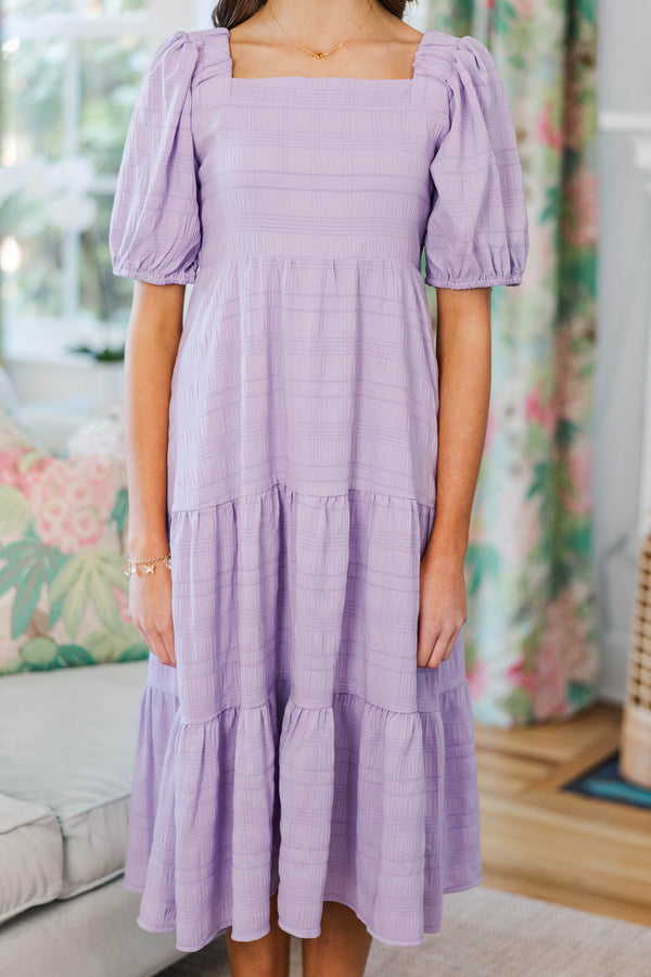 Girls: Think About You Lavender Purple Midi Dress