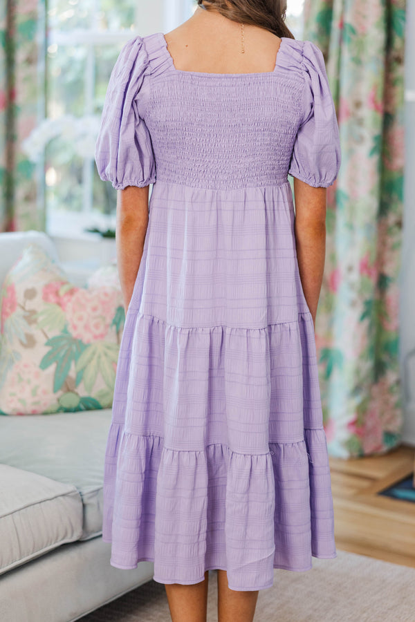 lavender ladies dresses What A Vision Lavender Purple Ruffled Dress Shop the Mint