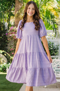 Girls: Think About You Lavender Purple Midi Dress
