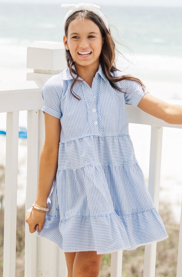 Girls: All You Need To Hear Light Blue Striped Babydoll Dress Shop the Mint Girls: All You Need To Hear Light Blue Striped Babydoll Dress Shop the Mint