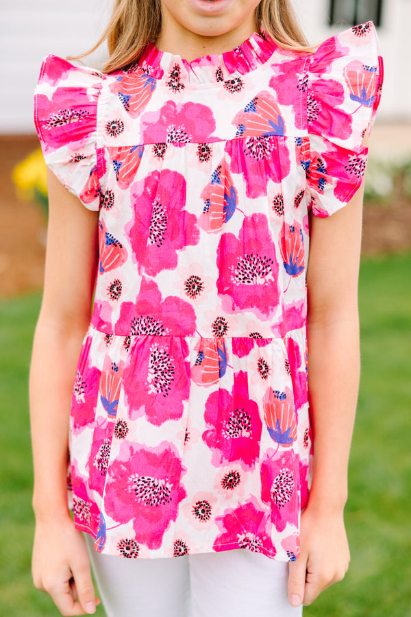 Girls: Good Opportunities Pink Floral Blouse