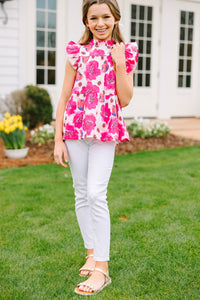 Girls: Good Opportunities Pink Floral Blouse