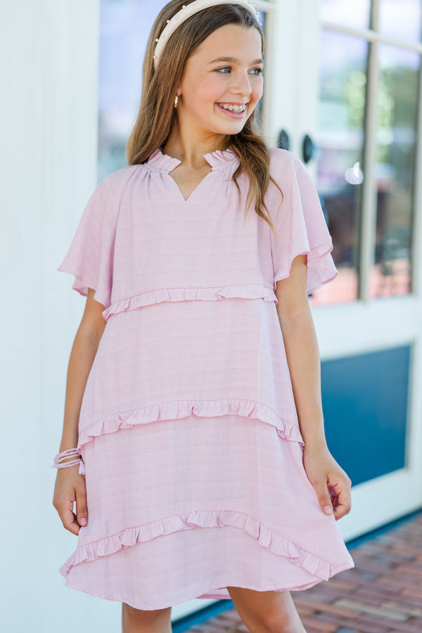 Girls: Perfectly You Light Pink Babydoll Dress