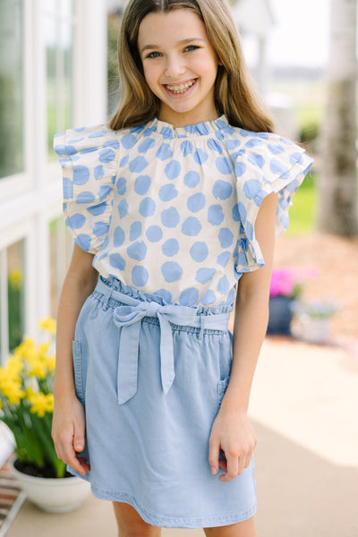 polka dot ruffle top