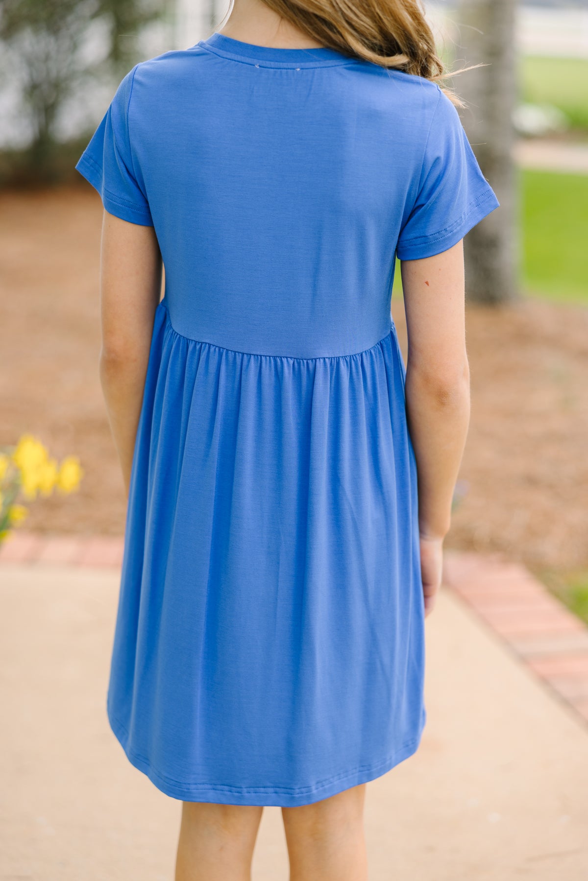 Girls: Happy Days Royal Blue Babydoll Dress – Shop the Mint