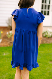 Girls: Just A Game Royal Blue Babydoll Dress