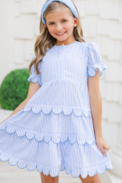 Girls: Perfectly Paired Light Blue Striped Dress Shop the Mint Girls: Perfectly Paired Light Blue Striped Dress Shop the Mint