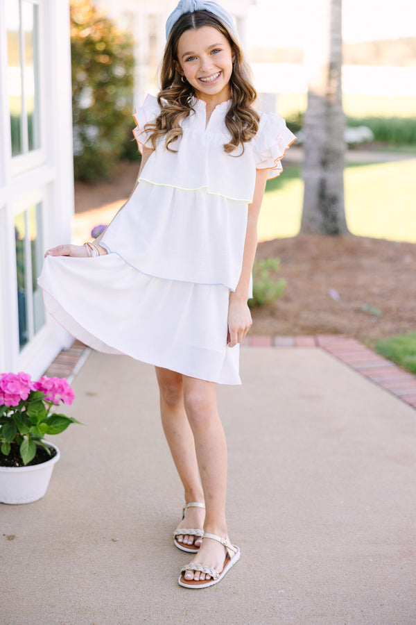 Girls: Colorblock Trim Ruffle Dress Shop the Mint Girls: Colorblock Trim Ruffle Dress Shop the Mint