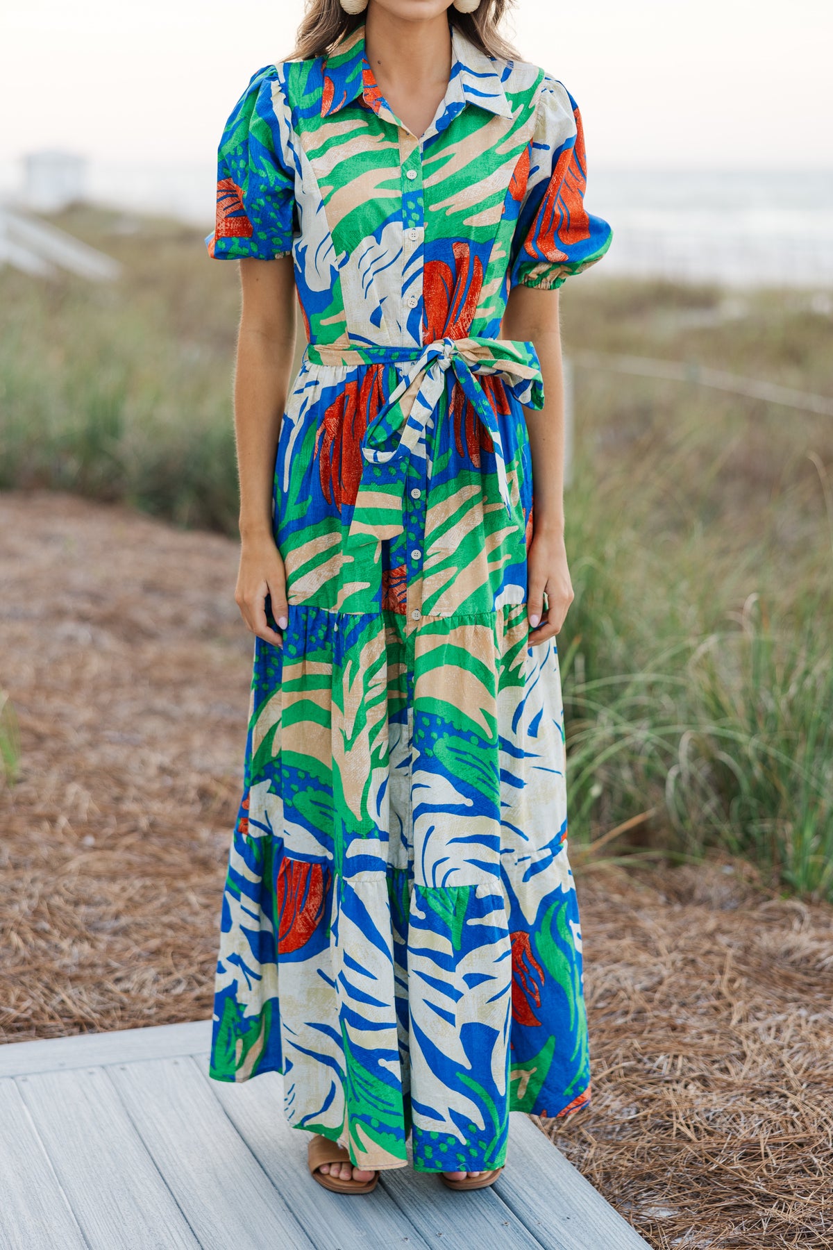 Ready For The Sun Royal Blue Tropical Maxi Dress – Shop the Mint
