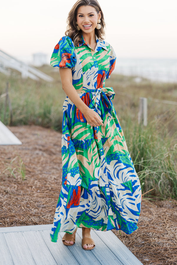 Ready For The Sun Royal Blue Tropical Maxi Dress Shop the Mint Ready For The Sun Royal Blue Tropical Maxi Dress Shop the Mint