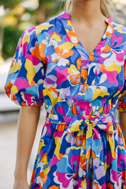 Make You See Blue Abstract Midi Dress – Shop the Mint
