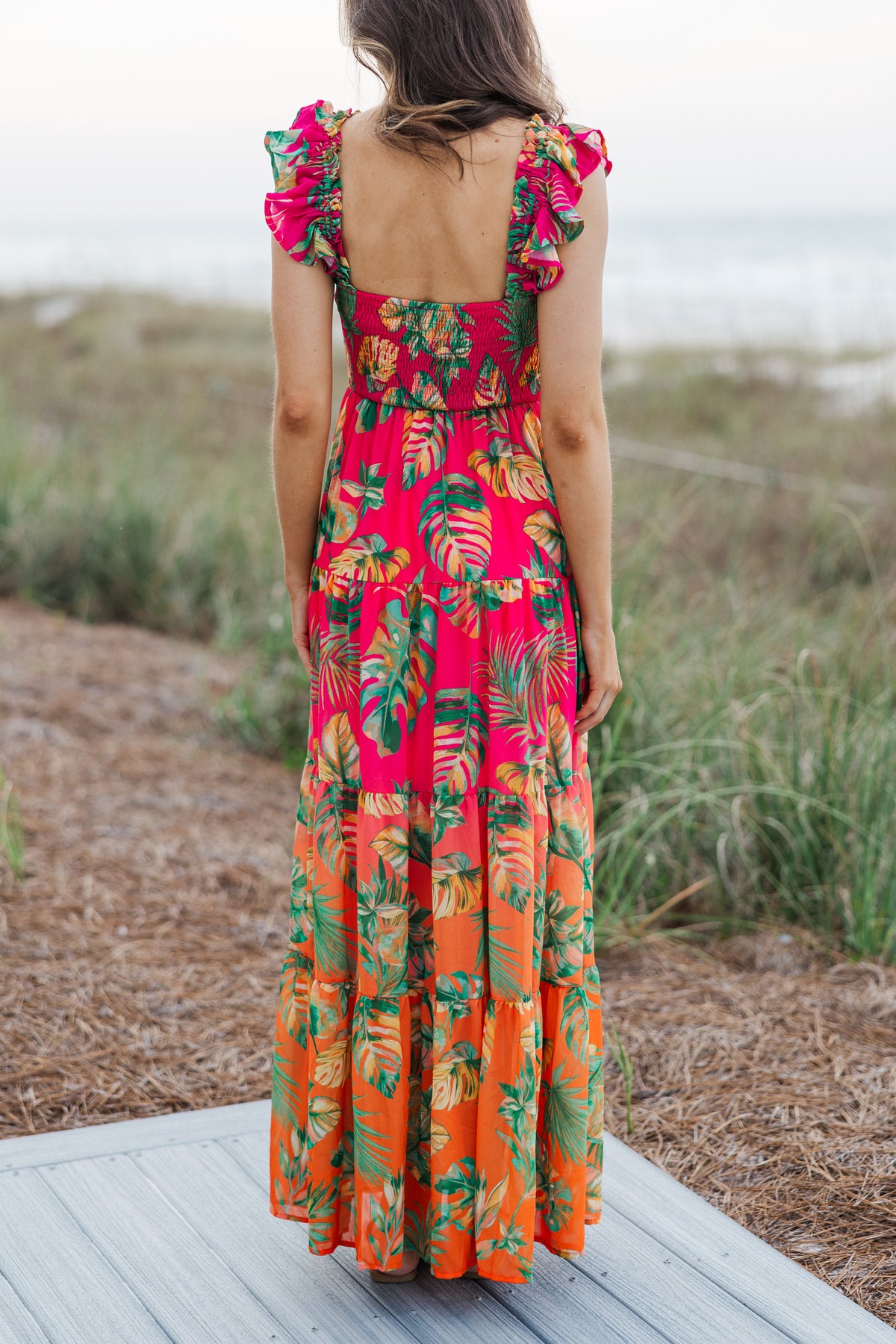 Enjoy The Views Fuchsia Pink Tropical Maxi Dress – Shop the Mint