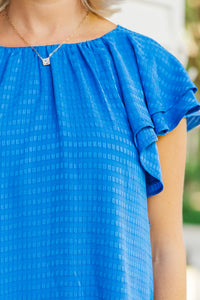 Listen Closely Royal Blue Textured Blouse