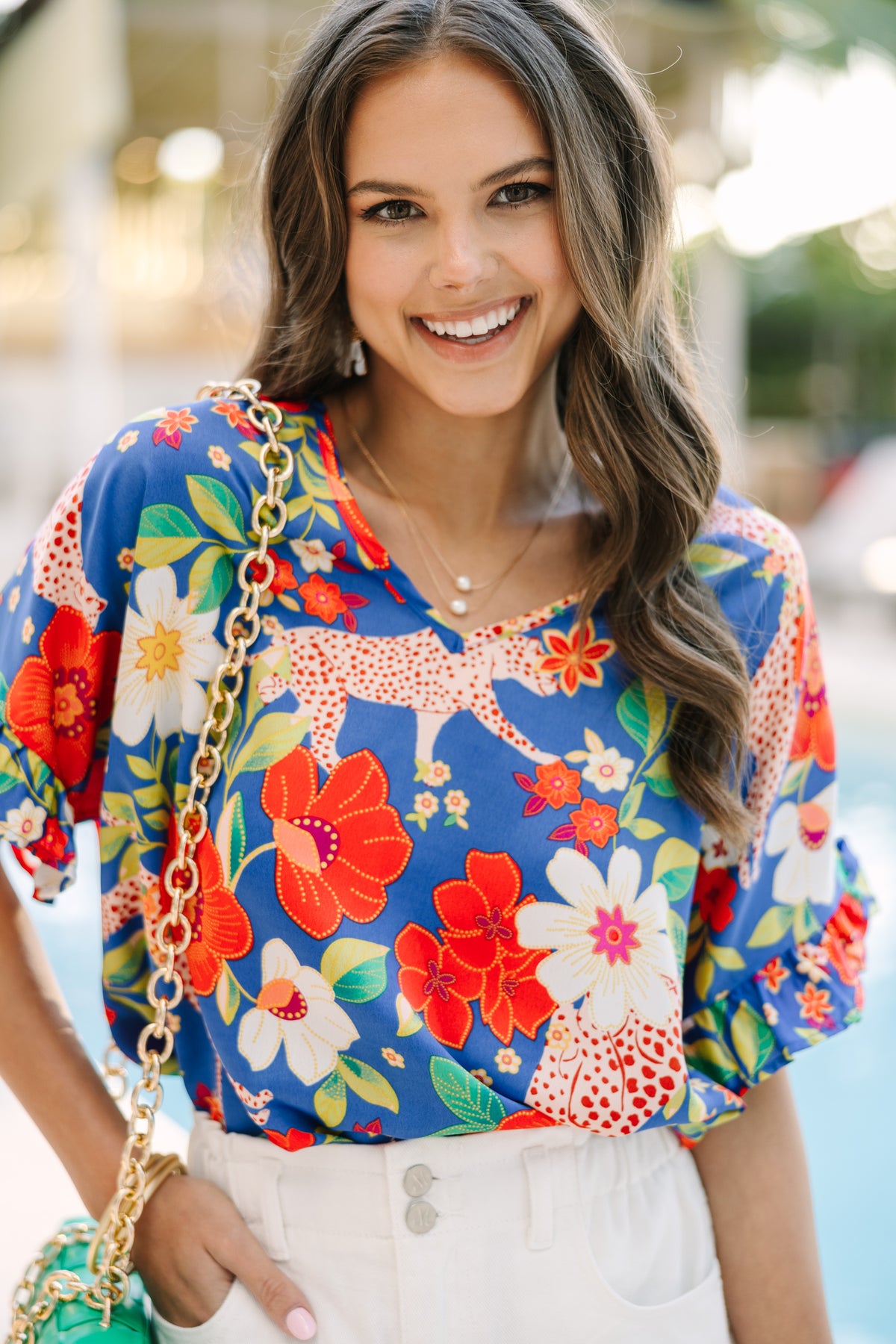 Always Summer Royal Blue Floral Blouse – Shop the Mint