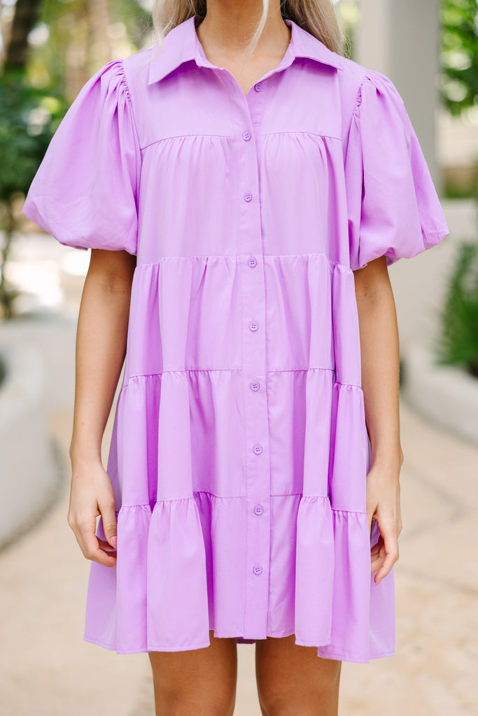 Make It So Lavender Purple Babydoll Dress – Shop the Mint