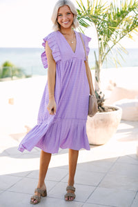 Lift Your Spirits Lavender Purple Midi Dress