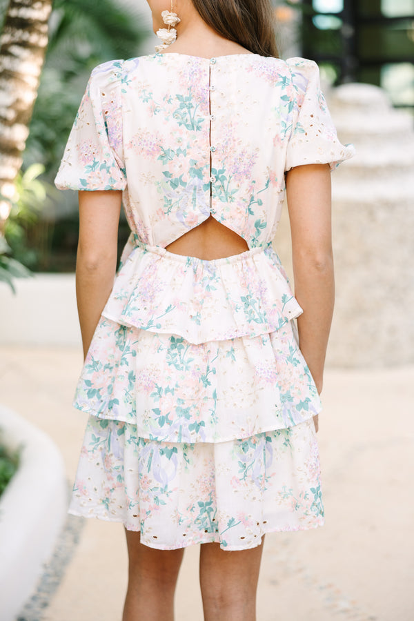 This Is The Time Peach Pink Floral Dress