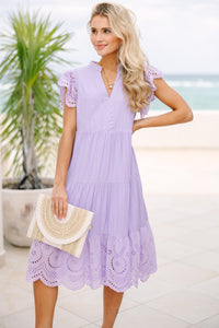 Well Recieved Lavender Purple Midi Dress