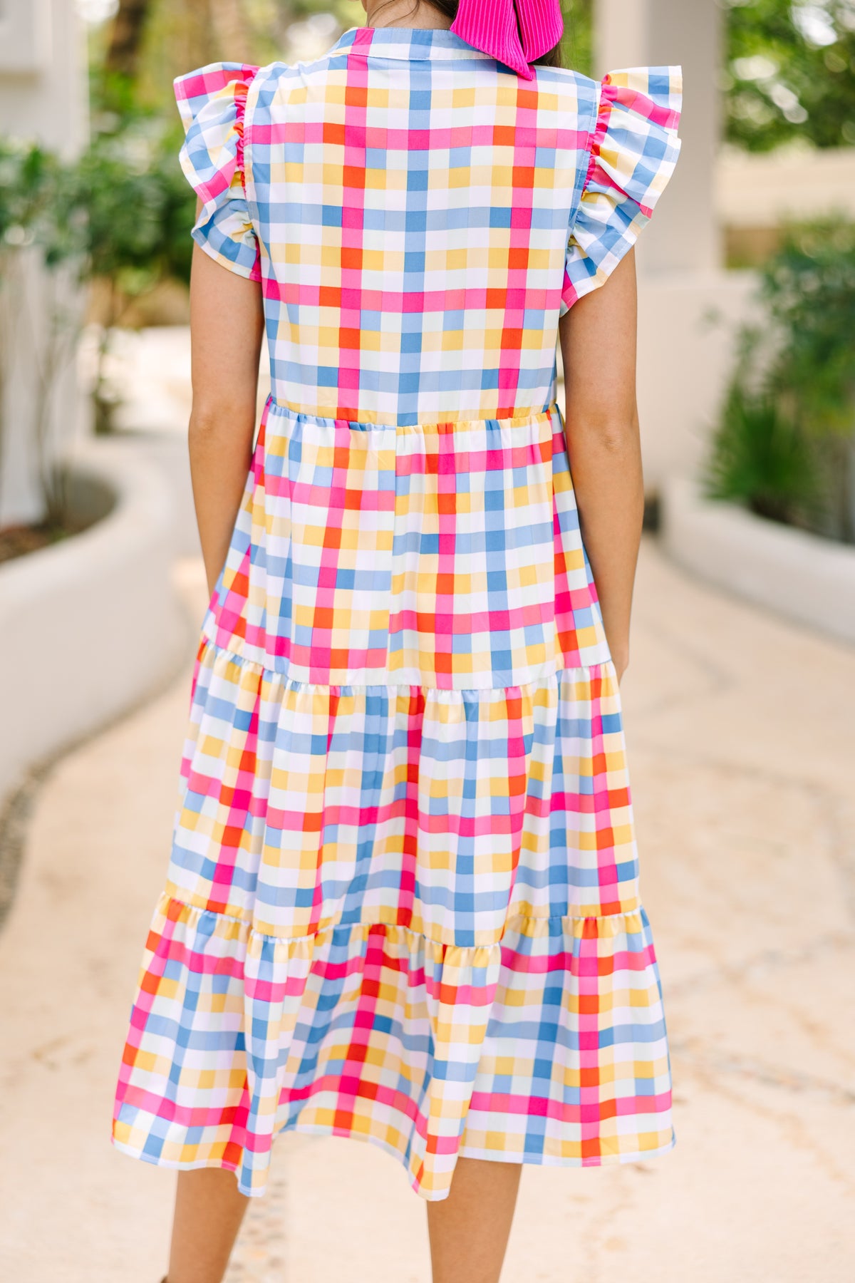 Just A Dream Pink Gingham Midi Dress Shop The Mint 9106