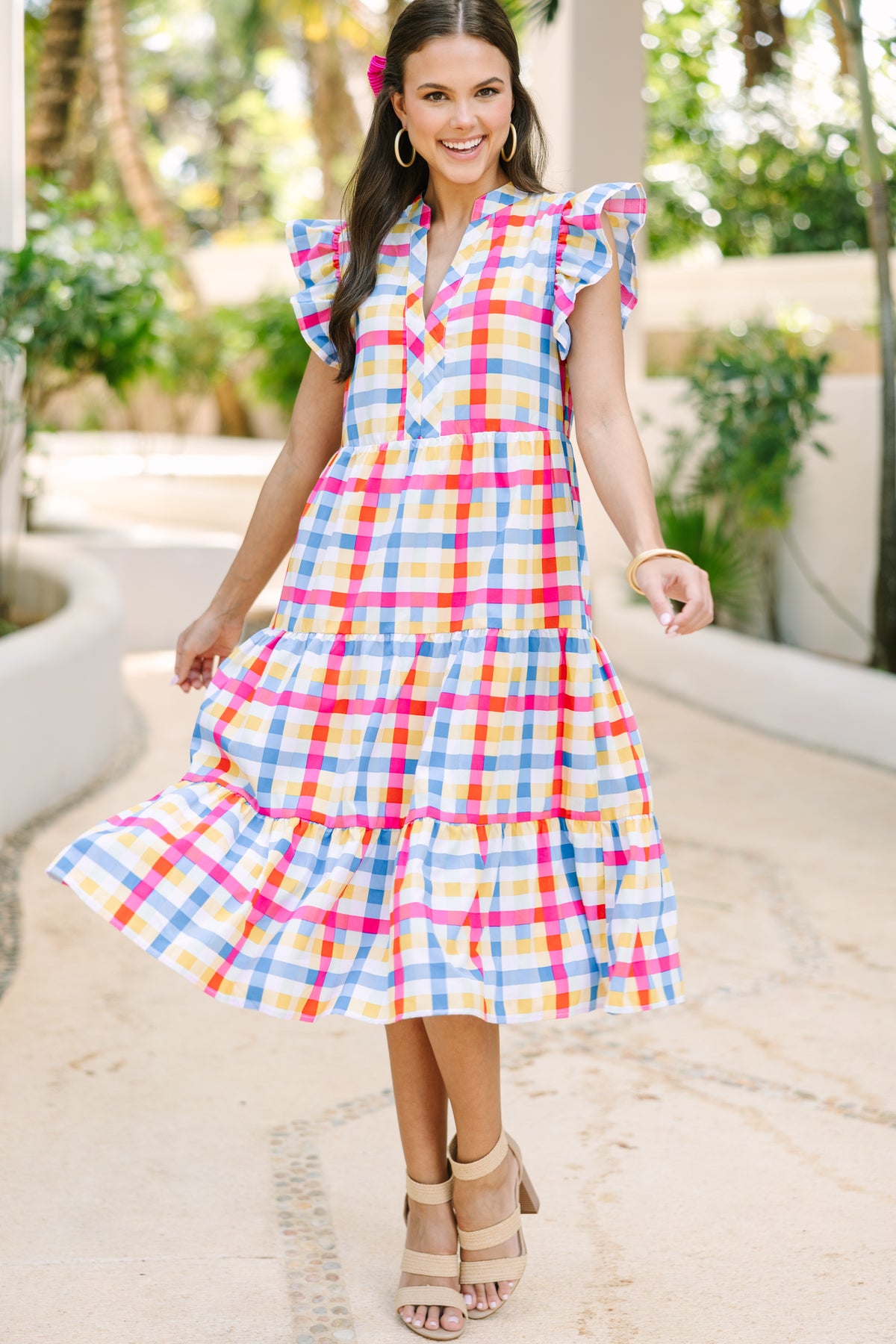 Dream Paddock Gingham Mini Dress Pink