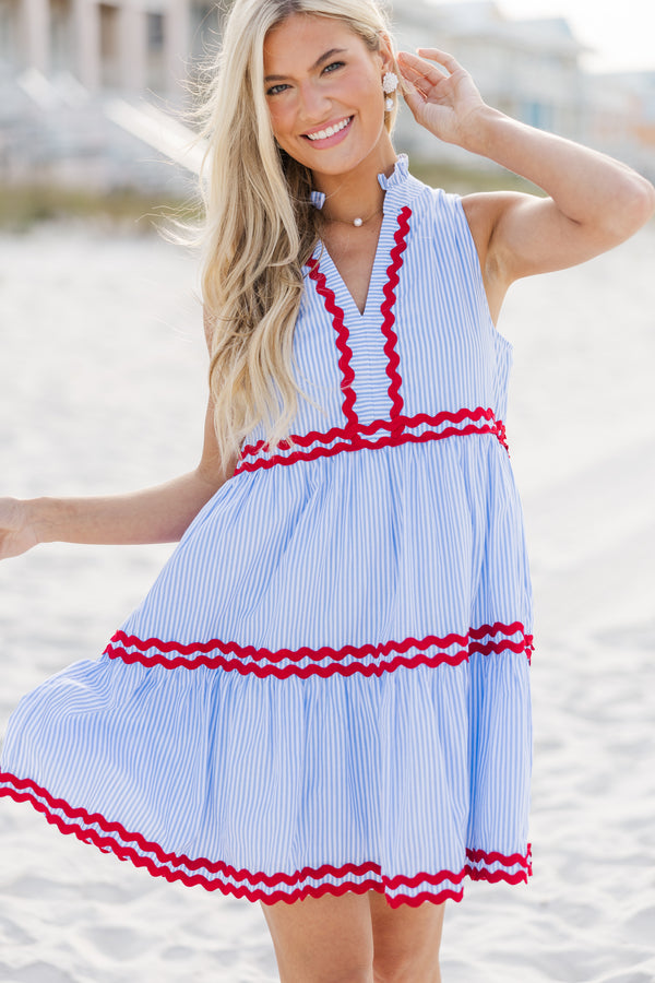Passing Time Light Blue Striped Dress Shop the Mint Passing Time Light Blue Striped Dress Shop the Mint