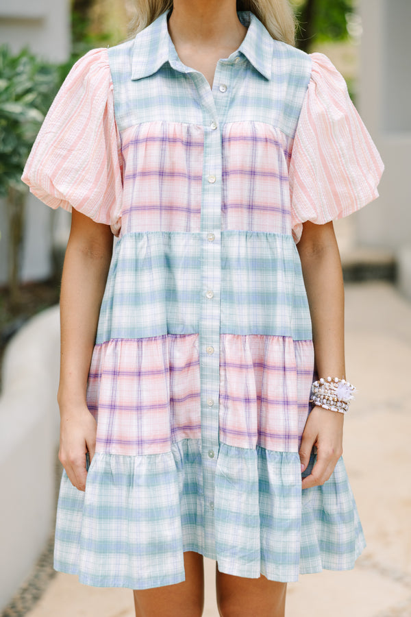 Happy Place Blue & Pink Plaid Dress Shop the Mint Happy Place Blue & Pink Plaid Dress Shop the Mint