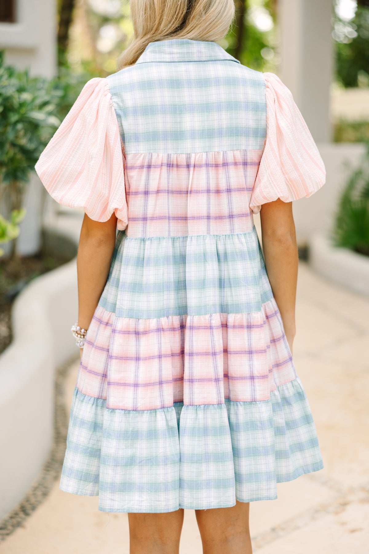 Happy Place Blue & Pink Plaid Dress – Shop the Mint