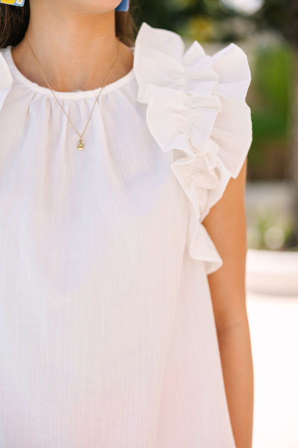 Listen To Your Heart Off White Ruffled Blouse