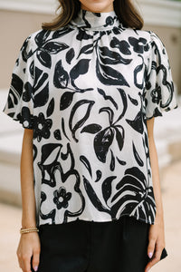 Keep Your Cool Black Floral Blouse
