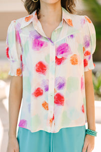 abstract blouse, trendy women's blouses, boutique blouses