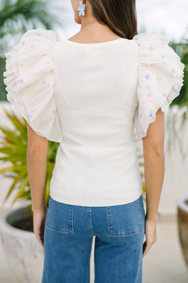 All In Cream White Blouse