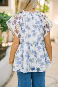 Best Days Ahead Blueberry Floral Blouse