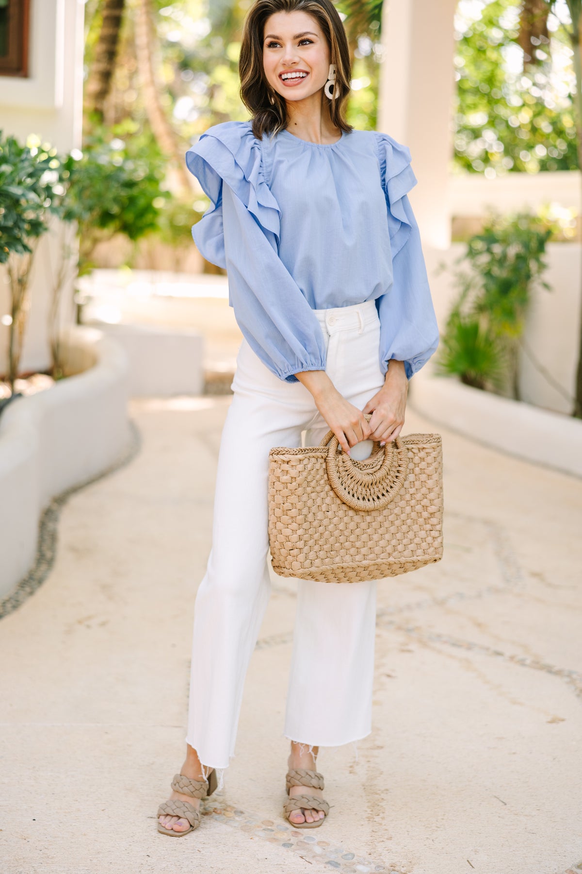 All Talk Chambray Blue Blouse – Shop the Mint